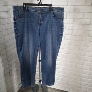 Talbots Flawless Ladies Size 20W Medium Wash Slim Ankle Blue Jeans